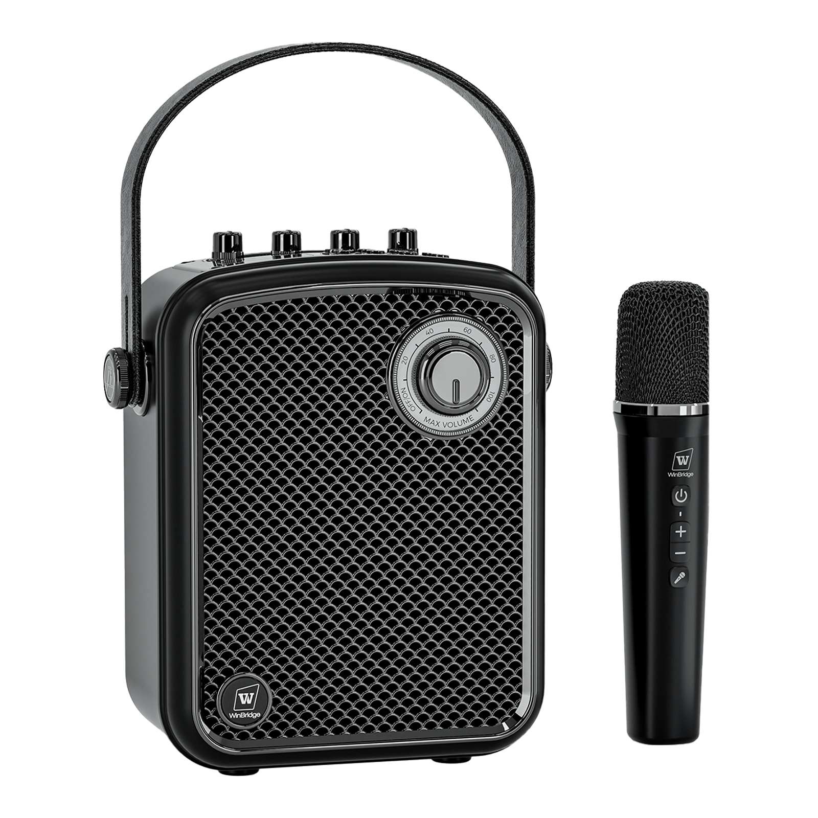 WinBridge S100 Wireless Voice Amplifier with Handheld Microphone 70W Multifunctional Portable Bluetooth Pa System for Teachers, Karaoke Speaker and Mic System Supports Guitar, Monitoring and Live - WinBridge