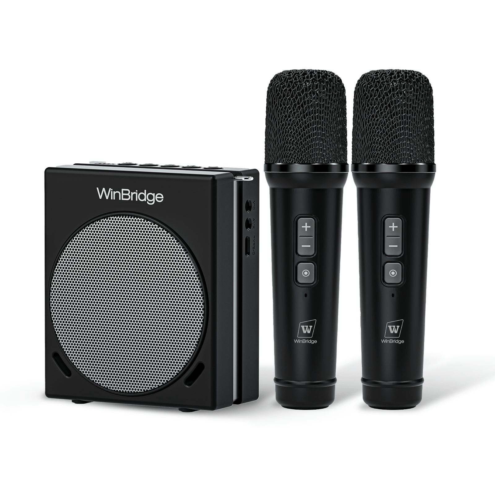 WinBridge S90 Voice Amplifier with 2 Wireless Handheld Microphones, 30W Portable PA System Speaker, HD Clear Sound & Powerful Bass, Bluetooth Mic & Karaoke Machine for Teachers, Tour Guide, Singing - WinBridge