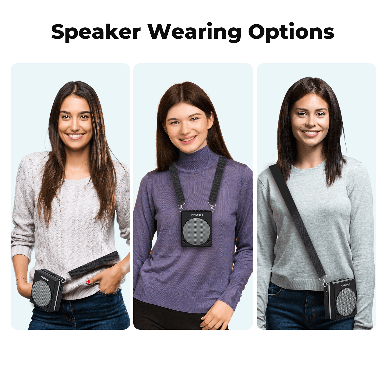 WinBridge S90 Voice Amplifier with 2 Wireless Handheld Microphones, 30W Portable PA System Speaker, HD Clear Sound & Powerful Bass, Bluetooth Mic & Karaoke Machine for Teachers, Tour Guide, Singing - WinBridge