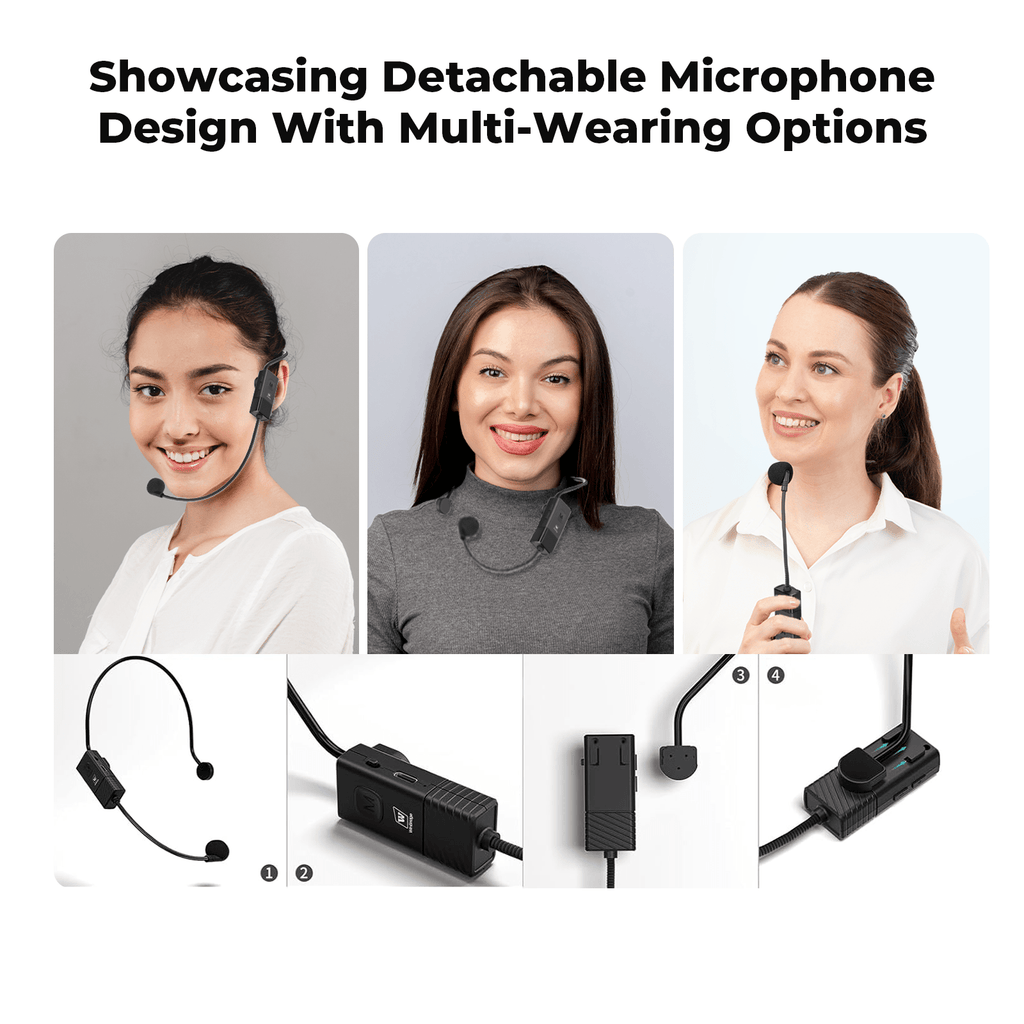 WinBridge S91 Voice Amplifier & Karaoke Machine, 30W Portable PA System with 2 Wireless Microphones, HD Clear Sound Bluetooth Speaker for Teachers, Tour Guide, Singing, Home Party,Big Sound Small Body - WinBridge
