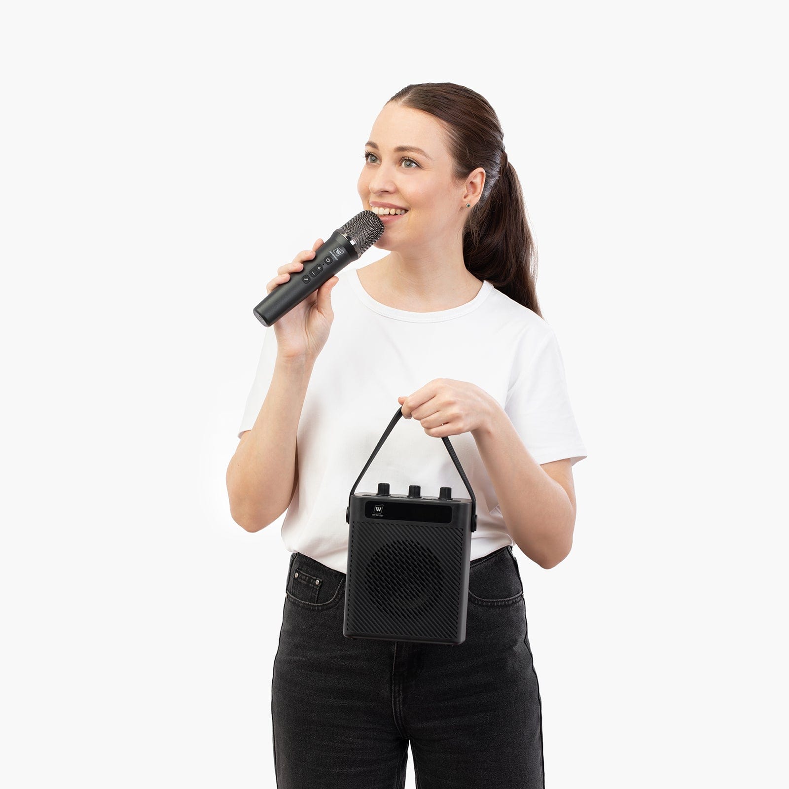 WinBridge S95 Bluetooth 5.3 Voice Amplifier with Wireless Headset Mirophone&Handheld Mic, 4 Sound Effects, Personal Megaphone Pa System Speaker for Teachers Indoor Outdoor Party - WinBridge