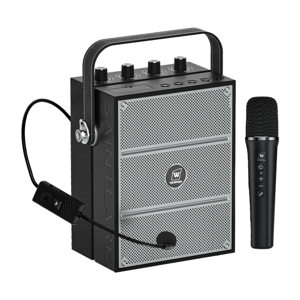 WinBridge S97 60W Powerful Wireless Voice Amplifier with Handheld and Headset Microphones for Teachers,Portable PA System with Sound Effects, Karaoke Speaker and Mic System Support Guitar Play - WinBridge