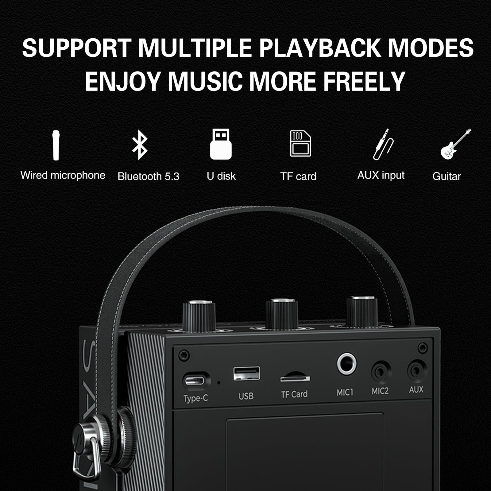 WinBridge S98 40W Wireless Voice Amplifier Portable Bluetooth 5.3 PA System with UHF Wireless Mic Headset, Echo, Easy Volume Control, Megaphone Speaker and Microphone Set for Teachers, Indoor/Outdoor Events - WinBridge