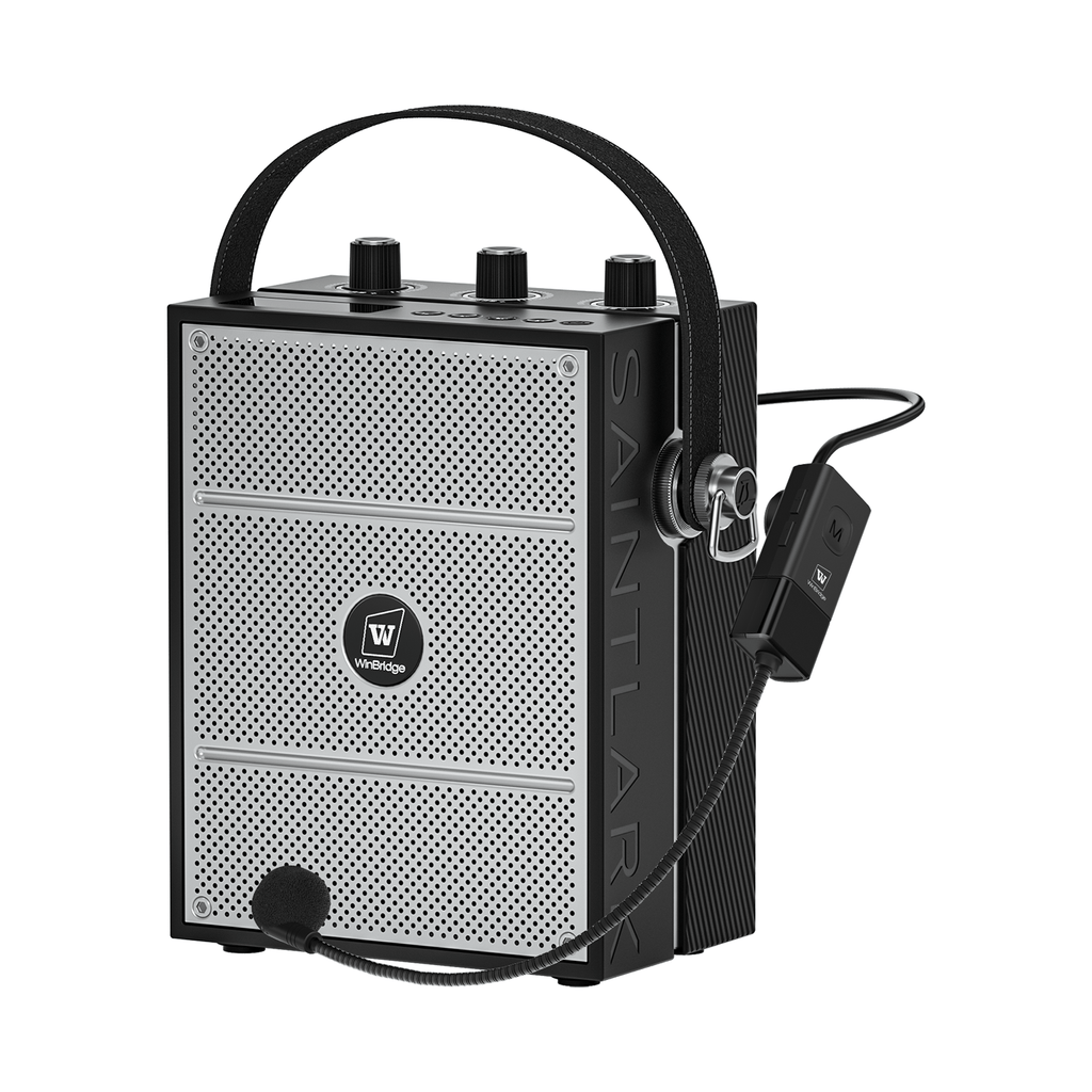 WinBridge S98 40W Wireless Voice Amplifier Portable Bluetooth 5.3 PA System with UHF Wireless Mic Headset, Echo, Easy Volume Control, Megaphone Speaker and Microphone Set for Teachers, Indoor/Outdoor Events - WinBridge