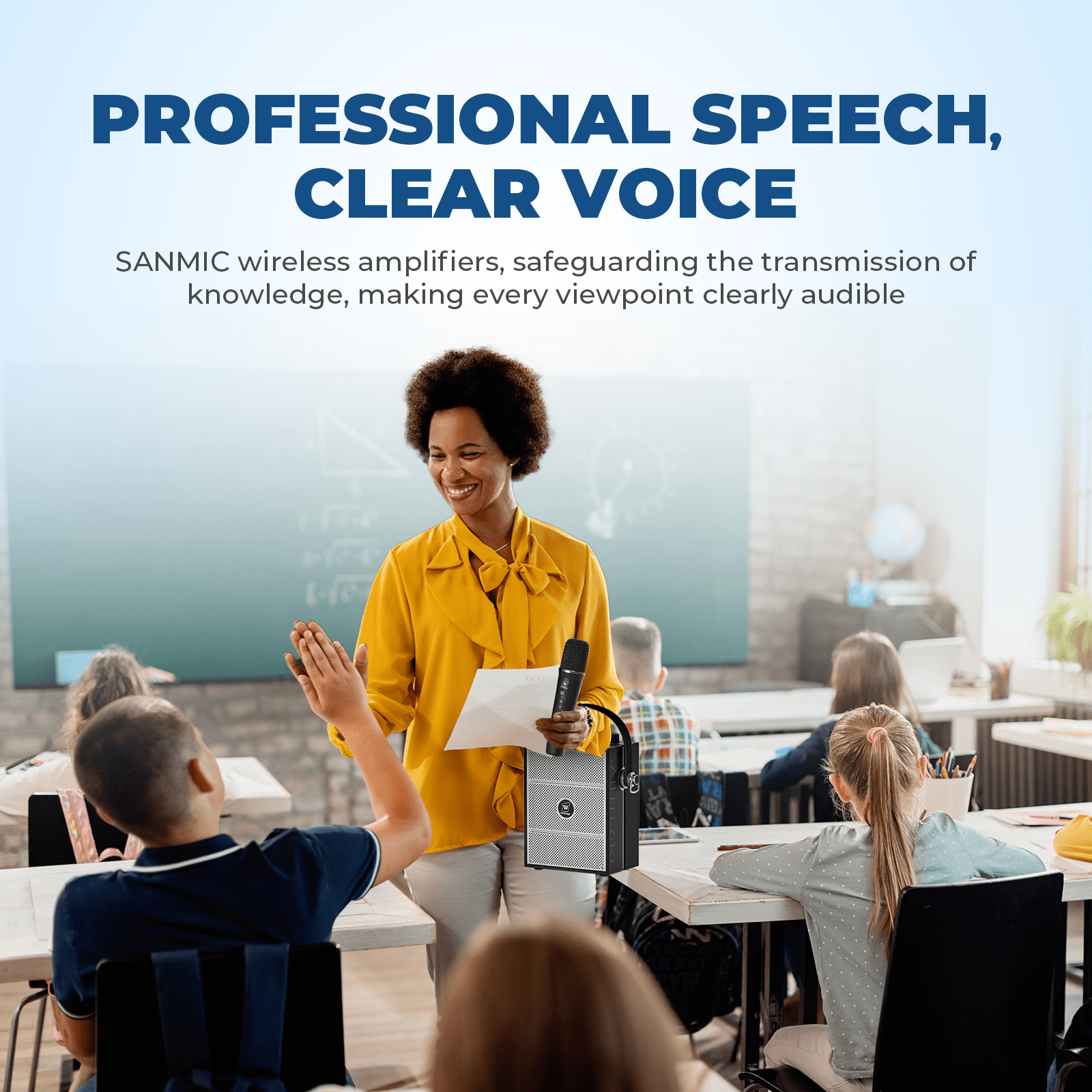 WinBridge S98 Pro Wireless Voice Amplifier with Handheld Microphone, Portable Speaker and Microphones for Teachers & Events, Wireless Karaoke Mic for Singing, PA System with Echo & Sound Effects - WinBridge