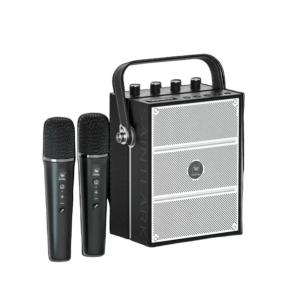 WinBridge S99 100W Powerful Wireless Voice Amplifier with Two Handheld Microphones for Teachers,Portable PA System with Sound Effects, Karaoke Speaker and Mic System Support Guitar Play - WinBridge