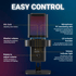 WinBridge USB Recording Microphone - Computer Cardioid Condenser PC Gaming Mic with RGB Light, Gain Control, Headphones Jack, Mute Button, Monitoring, Desktop Stand for Streaming, Podcasting - WinBridge