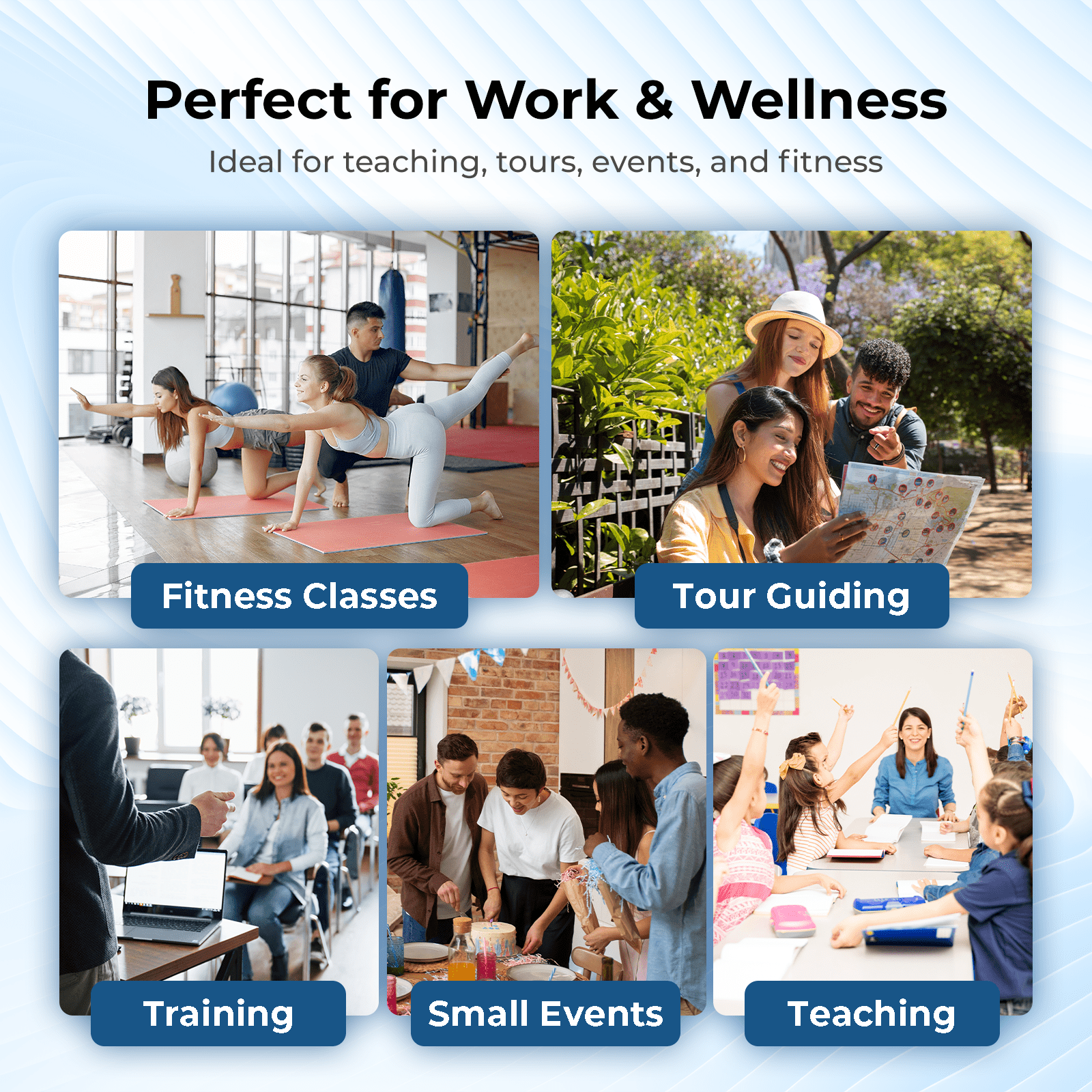 WinBridge WB006 Portable Voice Amplifier with Wireless Lavalier Microphone,Teacher Mic with Speaker,Wireless Amplifier for Teachers, Clip On Microphone System Bluetooth Speaker, Headset Megaphone, 15W - WinBridge