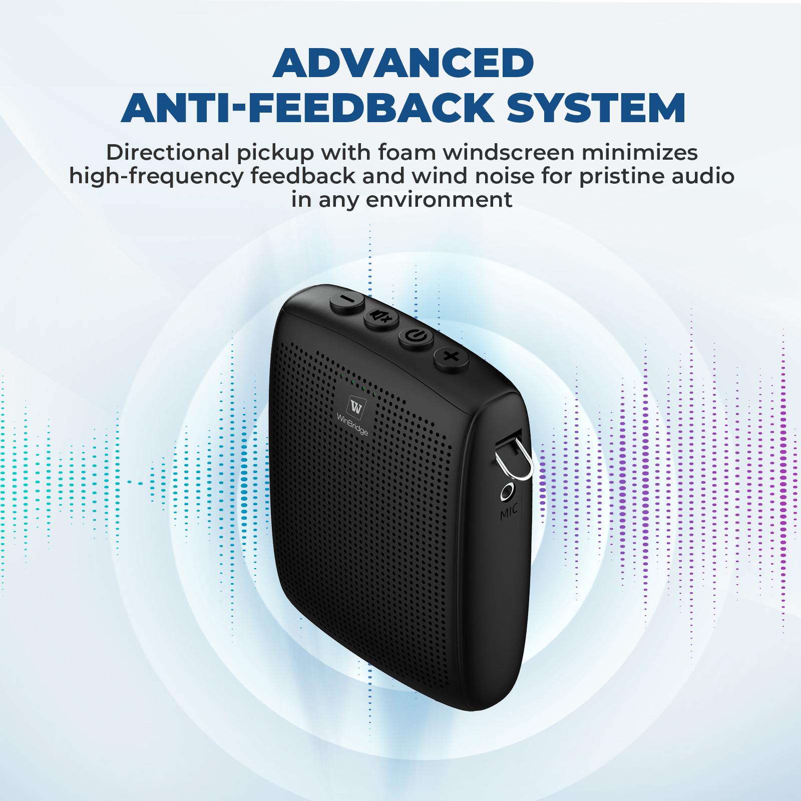 WinBridge WB009 Wireless Voice Amplifier with Microphone for Teachers, Portable PA System with Bluetooth Handheld Mic, Portable Speaker Mic Set, Cardioid Pickup for Classroom, Outdoor, Public Speaking - WinBridge
