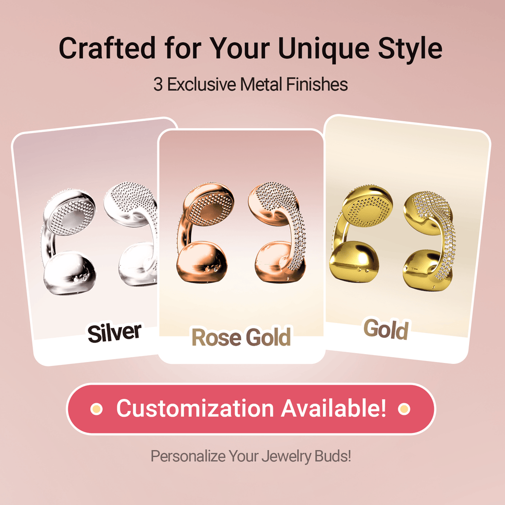 WinBridge Wireless Earbuds, Jewelry - Style Clip on Open Ear Headphones, Bluetooth 6.0, Earring Headphone for Women,Gift, Rose Gold - WinBridge