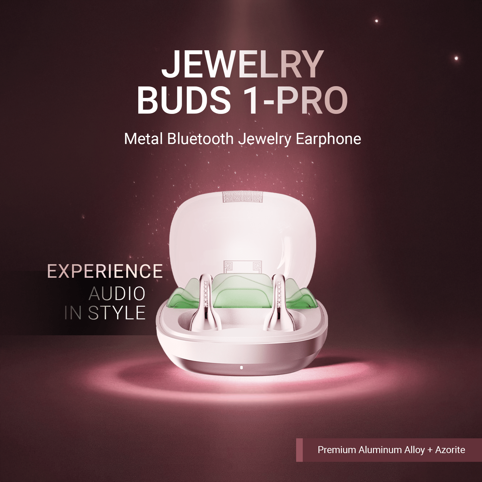 WinBridge Wireless Earbuds, Jewelry - Style Clip on Open Ear Headphones, Bluetooth 6.0, Earring Headphone for Women,Gift, Rose Gold - WinBridge