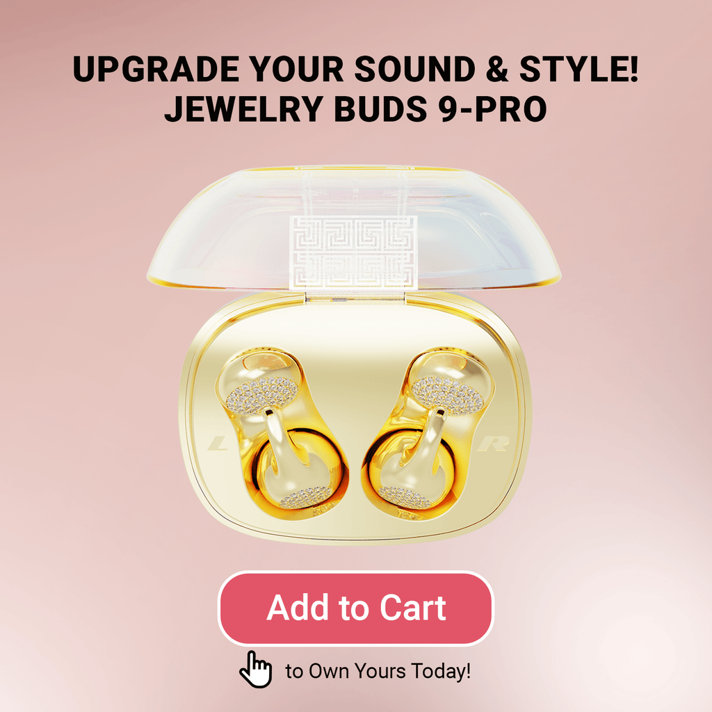 WinBridge Wireless Earbuds, Jewelry - Style Semi - Open Ear Headphones, Bluetooth 6.0, Elegant In - Ear Buds for Women, Gift, Rose Gold - WinBridge