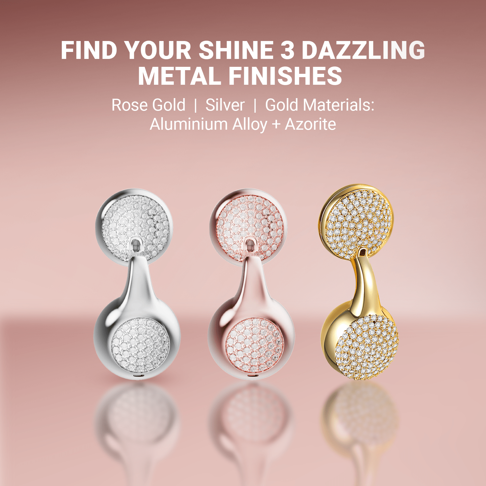 WinBridge Wireless Earbuds, Jewelry - Style Semi - Open Ear Headphones, Bluetooth 6.0, Elegant In - Ear Buds for Women, Gift, Rose Gold - WinBridge