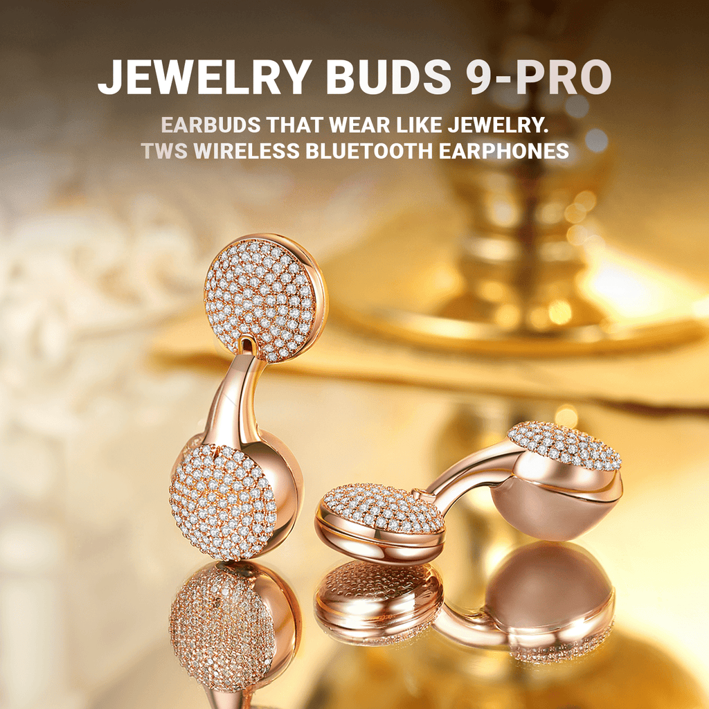 WinBridge Wireless Earbuds, Jewelry - Style Semi - Open Ear Headphones, Bluetooth 6.0, Elegant In - Ear Buds for Women, Gift, Rose Gold - WinBridge