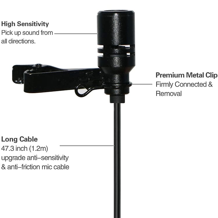 WinBridge S6 Portable Collar Clip Microphone 3.5mm