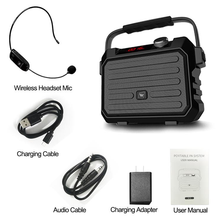 WinBridge H5 Portable PA System With UHF Wireless Headset Microphone 30W