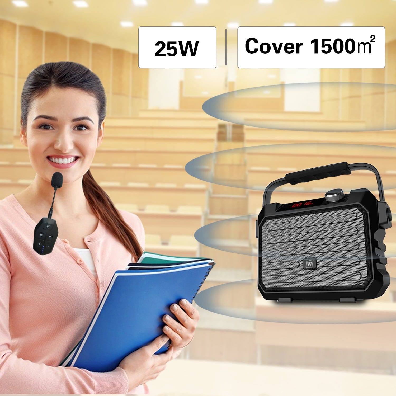 WinBridge H5 Plus Portable PA System With Wireless Headset And Lapel Lavalier Microphone Transmitter - WinBridge