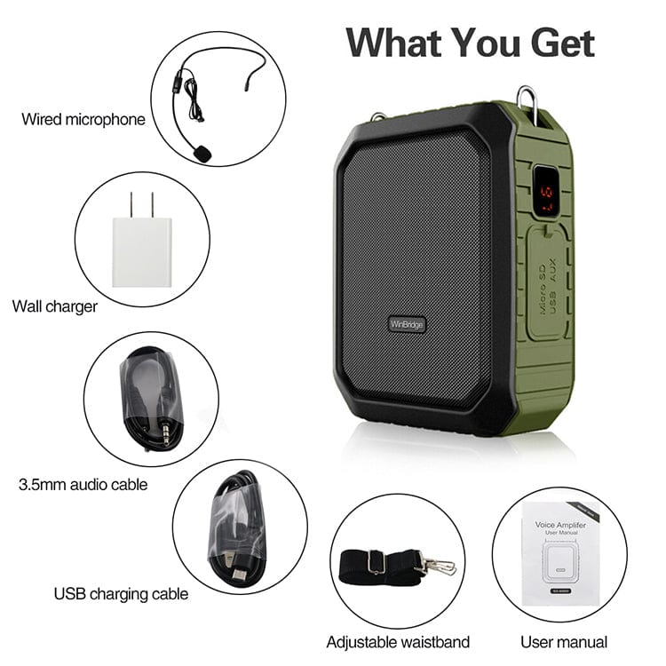 WinBridge M800 18W Voice Amplifier With Wired Microphone Headset Waterproof - WinBridge