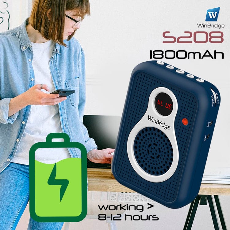 WinBridge S208 With Wired Microphone Headset 1800mAh Rechargeable Bluetooth Speaker - WinBridge