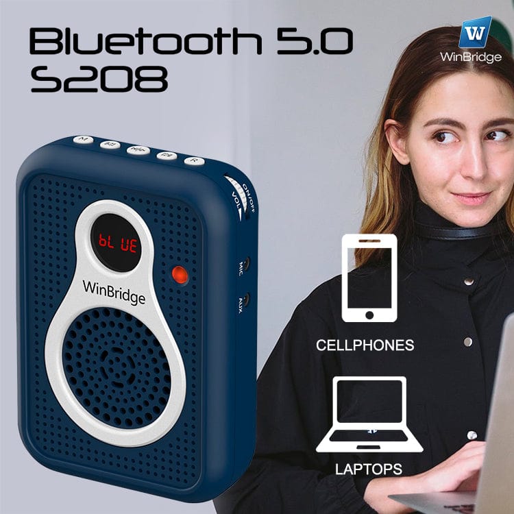 WinBridge S208 With Wired Microphone Headset 1800mAh Rechargeable Bluetooth Speaker - WinBridge