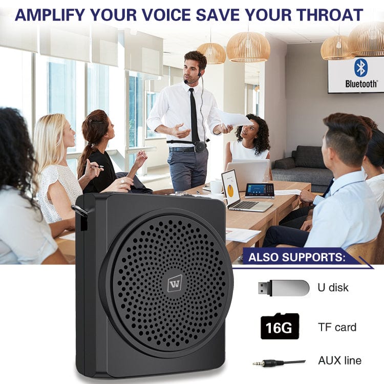 WinBridge S619 Portable Voice Amplifier With Headset Mic Wired 16W for Teachers - WinBridge