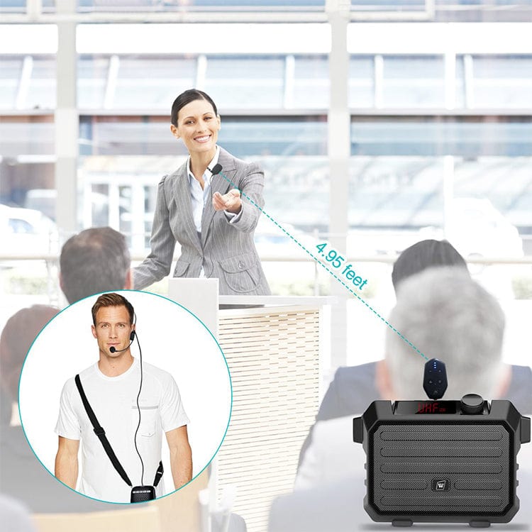 WinBridge U7 UHF Wireless Lavalier Microphone with Lapel Microphone, Headset Mic and Stand Mic - WinBridge