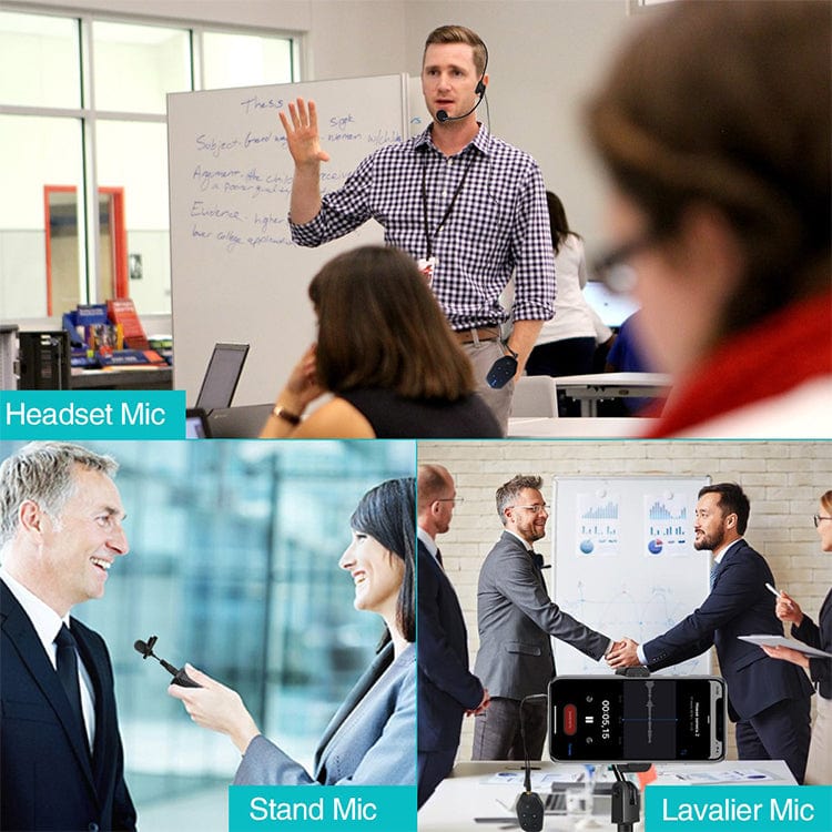 WinBridge U7 UHF Wireless Lavalier Microphone with Lapel Microphone, Headset Mic and Stand Mic - WinBridge